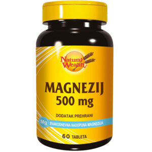 NATURAL WEALTH MAGNEZIJ 500MG ZA NORMALNU FUNKCIJU MIŠIĆA 60 TABLETA