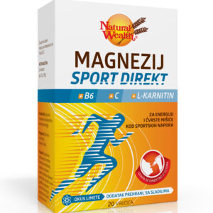 NATURAL WEALTH MAGNEZIJ SPORT DIREKT ZA ENERGIJU I NORMALNU FUNKCIJU MIŠIĆA 20 VREĆICA