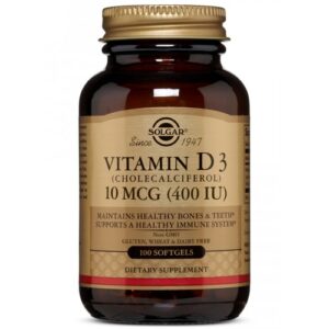 SOLGAR VITAMIN D3 10 400IU(10µg) 100 KAPSULA