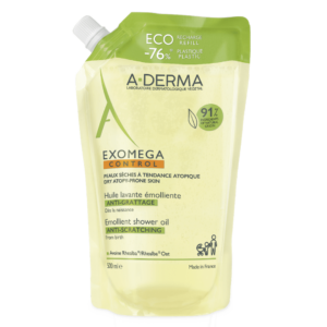 A-DERMA EXOMEGA CONTROL ULJE ZA TUŠIRANJE ZA SUHU KOŽU SKLONU ATOPIJI OD ROĐENJA 500ML REFILL
