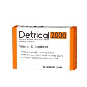 DETRICAL 2000 VITAMIN D3 ZA IMUNITET I ZDRAVLJE KOSTIJU 60 TABLETA