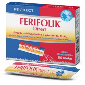 FERIFOLIK DIRECT ŽELJEZO+FOLNA KISELINA 20 VREĆICA