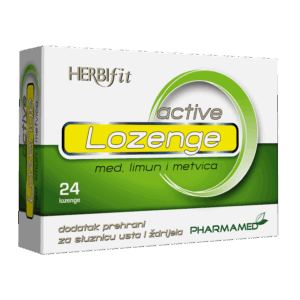 PHARMAMED HERBIFIT LOZENGE ACTIVE PASTILE ZA GRLO MED I CINK A24