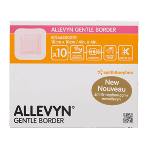 SMITH & NEPHEW ALLEVYN GENTLE BORDER HIDROCELULARNA MEKANA OBLOGA ZA RANE ZA OSJETLJIVU I KRHKU KOŽU 10 KOMADA