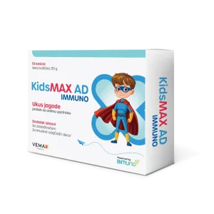 KIDSMAX AD IMMUNO PROBIOTIK+PREBIOTIK+SOK BAZGE+VITAMIN A+VITAMIN D3 10 VREĆICA