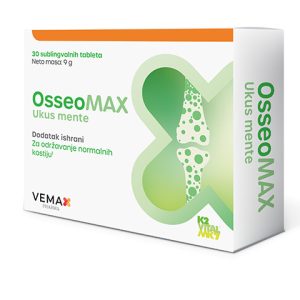 OSSEOMAX SUBLINGVALNE TABLETE VITAMIN D3+VITAMIN K2 A30 MENTA