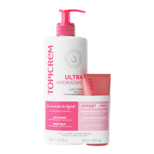 TOPICREM ULTRA HIDRATANTNO MLIJEKO ZA TIJELO 500ML+GRATIS ULTRA HIDRATANTNI PILING 3U1 50ML
