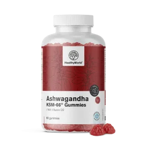 HEALTHYWORLD ASHWAGANDHA KSM-66 300MG 60 GUMENIH BOMBONA