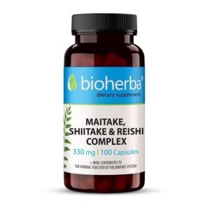 BIOHERBA MAITAKE+REISHI+SHIITAKE 380MG KOMPLEKS KAPSULE ZA IMUNITET A100
