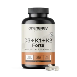 ONENERGY VITAMINI D3+K1+K2 FORTE ZA ZDRAVE KOSTI 180 KAPSULA