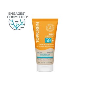 TOPICREM SUN PROTECT MATTE FINISH SPF50+ KREMASTA MATIRAJUĆA PJENA ZA ZAŠTITU OD SUNCA 50ML