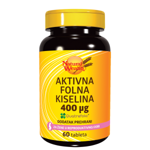 NATURAL WEALTH AKTIVNA FOLNA KISELINA 60 TABLETA